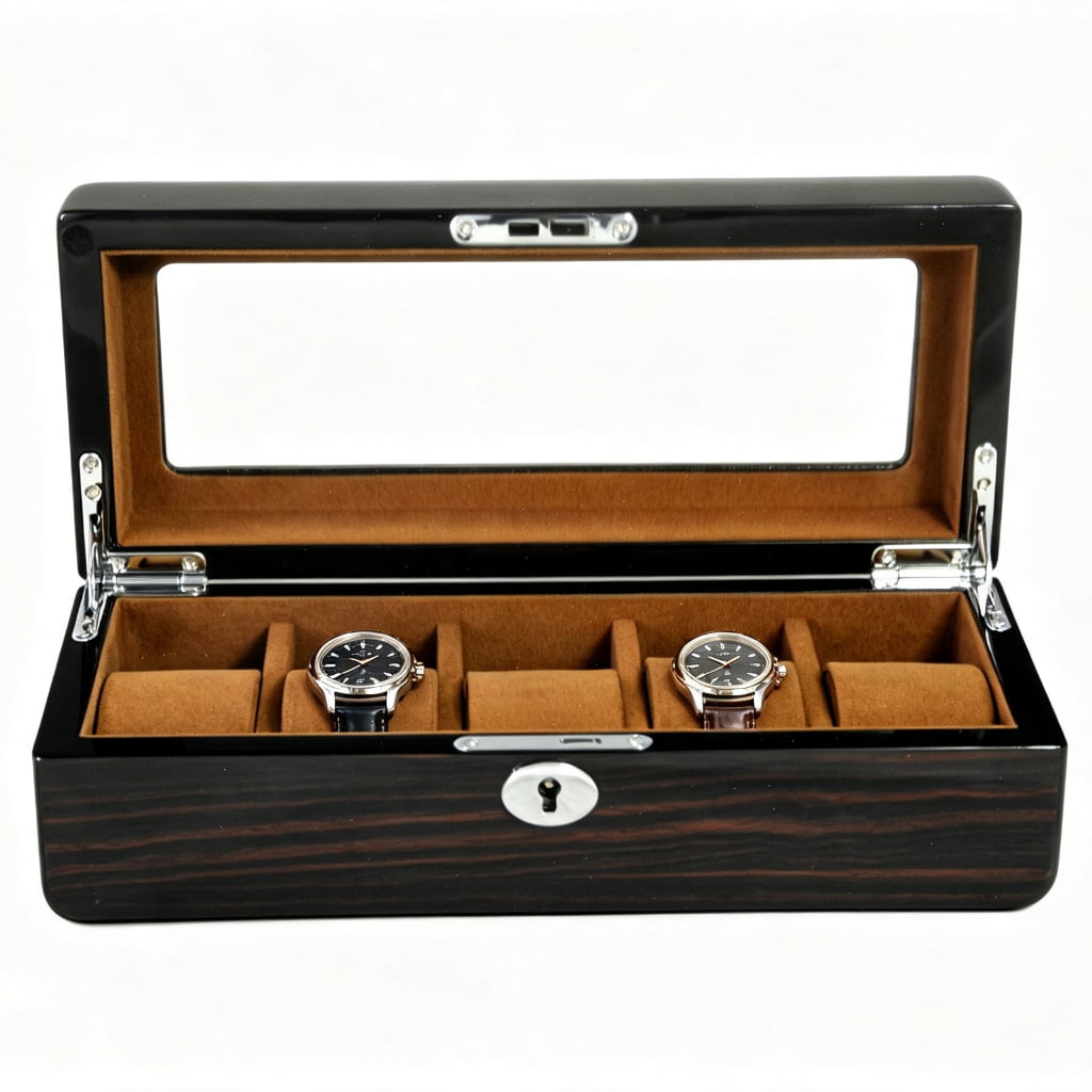 High Glossy Ebony Grain Spliced Carbon Fiber 5 Watch Case