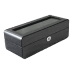 High Glossy Ebony Grain Spliced Carbon Fiber 5 Watch Case with Tempered Glass Display