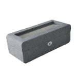PU Leather Gray 5 Watch Case with Gray Velvet Interior