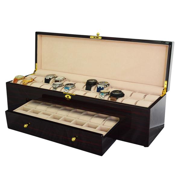 High Gloss Ebony 40 Slots Watch Case