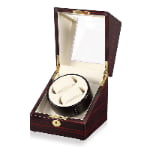 2-watch winder with high-gloss ebony exterior, beige interior and two watch cushions