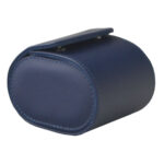 Crossed Grain Blue PU Leather 1 Watch Roll