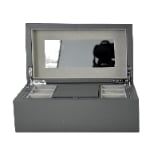 Gray PU Leather Jewelry Organizer Box with Removable Tray