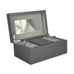 Gray PU Leather Jewelry Organizer Box with Removable Tray