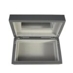 Gray PU Leather Jewelry Organizer Box with Removable Tray