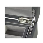 Gray PU Leather Jewelry Organizer Box with Removable Tray