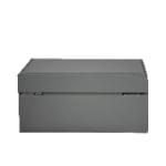 Gray PU Leather Jewelry Organizer Box with Removable Tray