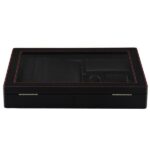 Carbon Fiber MDF Watches and Car Parts Collection Box with Two-Layer Display Design