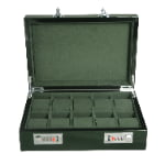 High Glossy Green Oak Grain 10 Watch Case with Combination Lock