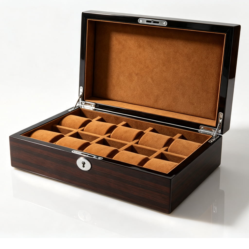 High Glossy Macassar Ebony Grain 10 Watch Case