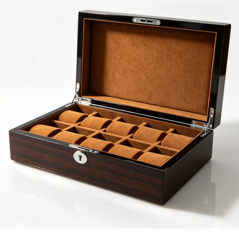 High Glossy Macassar Ebony Grain 10 Watch Case