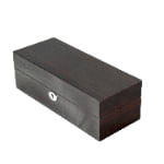 High Glossy Macassar Ebony Grain 5 Watch Case with Burgundy Velvet Interior