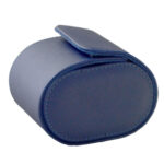 Crossed Grain Blue PU Leather 1 Watch Roll