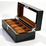 High Glossy Ebony Grain Spliced Carbon Fiber 5 Watch Case