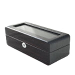 High Glossy Ebony Grain Spliced Carbon Fiber 5 Watch Case with Tempered Glass Display