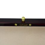 ebony watch case with hardware lock and velvet interior compartments