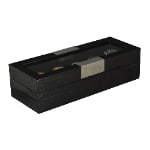 5 watch wood storage box with tempered glass window and black finish