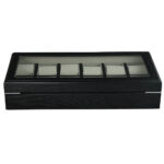 12 watch display box with black wood veneer and glass top