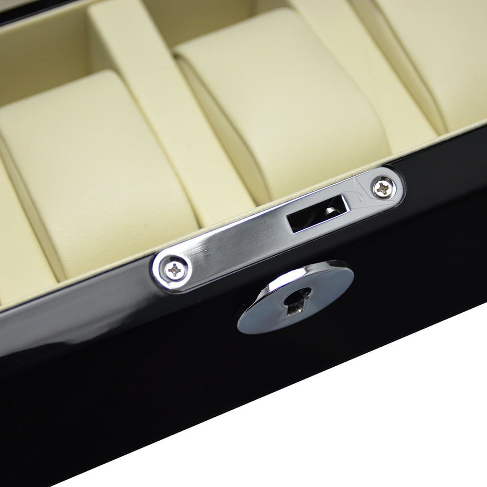 High Glossy Black 4-Watch Winder with 6-Watch Storage