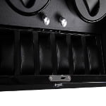High Glossy Black 4-Watch Winder with 6-Watch Storage with Door Sensor