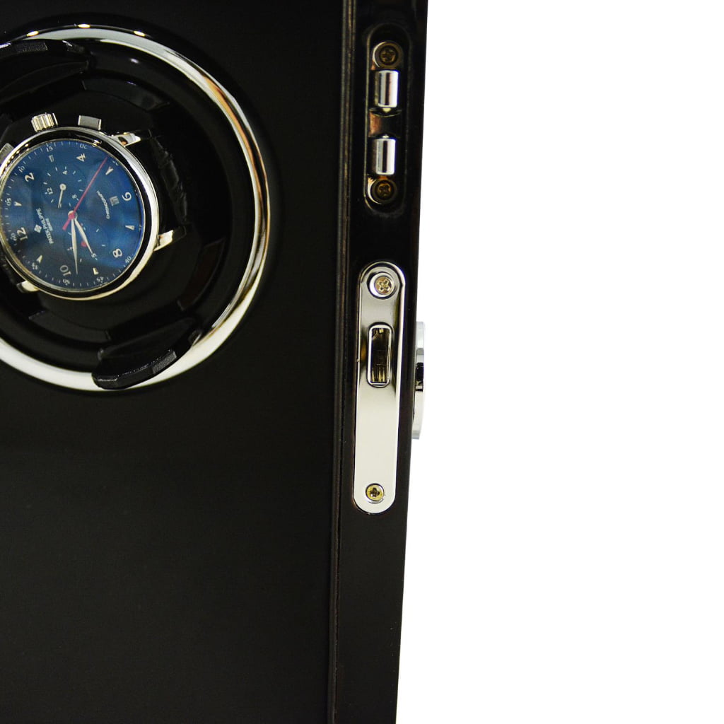 3 watch winder close-up showing winding position and standard hardware lock