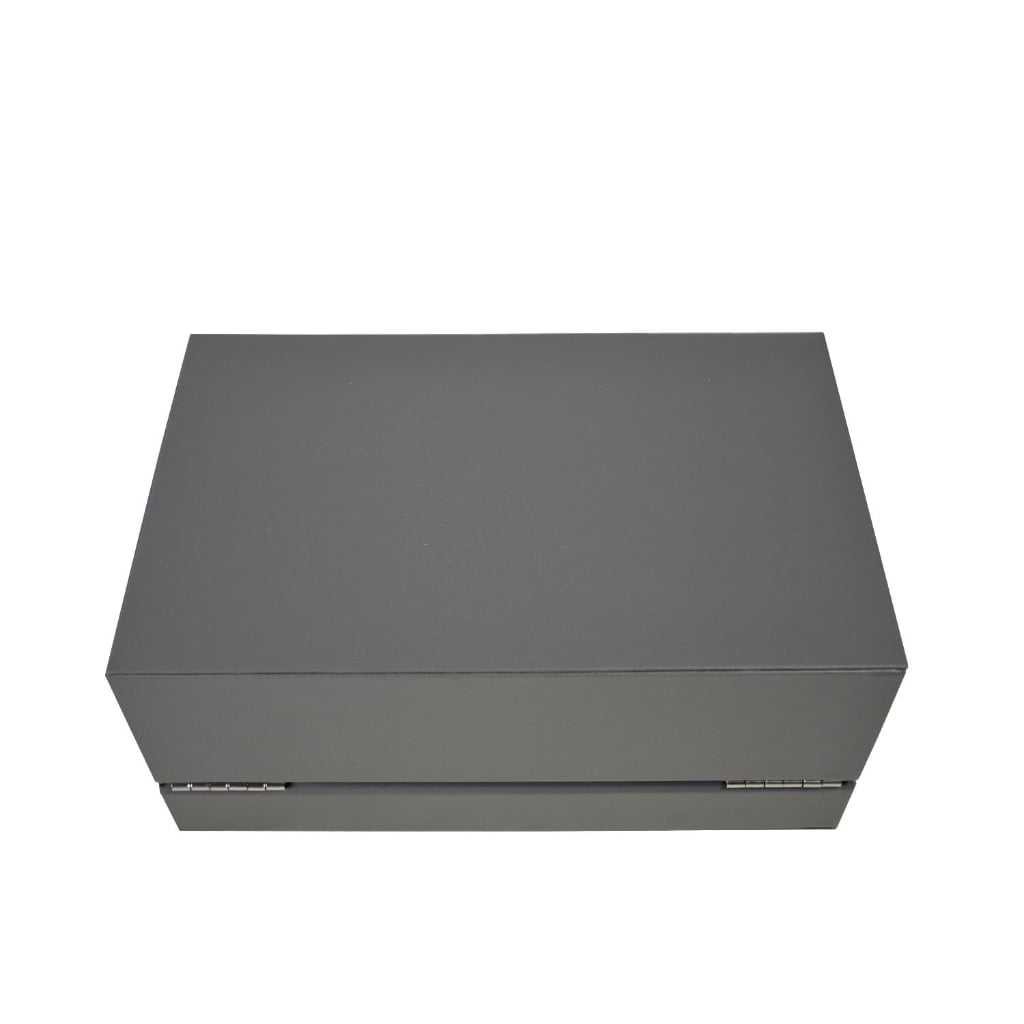 Gray PU Leather Jewelry Organizer Box with Removable Tray