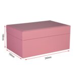 Pink PU Leather Jewelry Organizer Box with Secret Cabinet