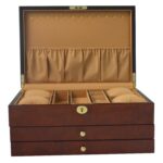 High Glossy Camphor Grain Jewelry Organizer Box with Drawers