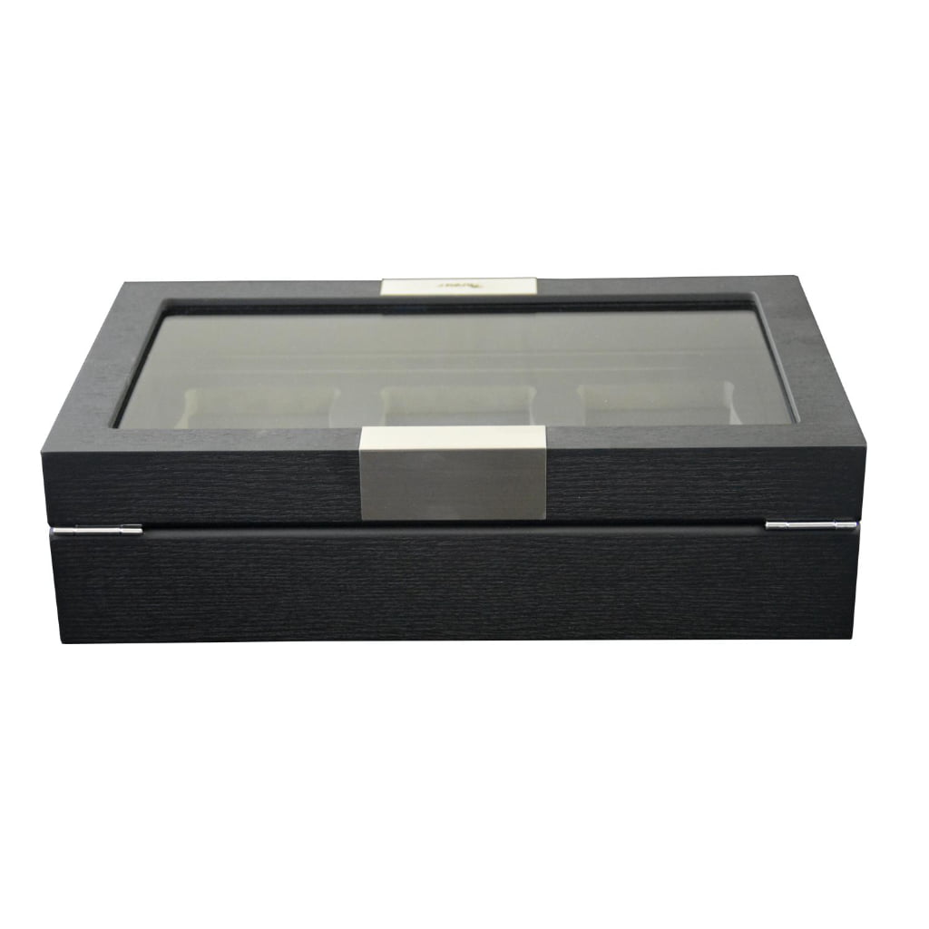 Bark Veneered MDF Perfume Case with Tempered Glass Display