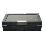 Bark Veneered MDF Perfume Case with Tempered Glass Display