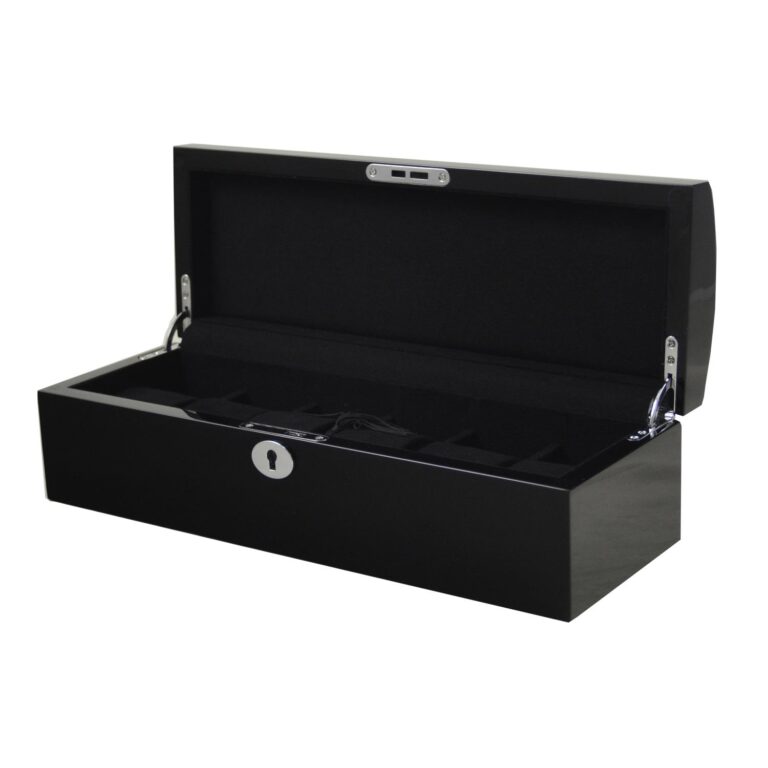 Black High Glossy Arc 6 Watch Case with Velvet Interior