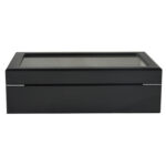 High Glossy Carbon Fiber 10 Watch Case with Tempered Glass Display