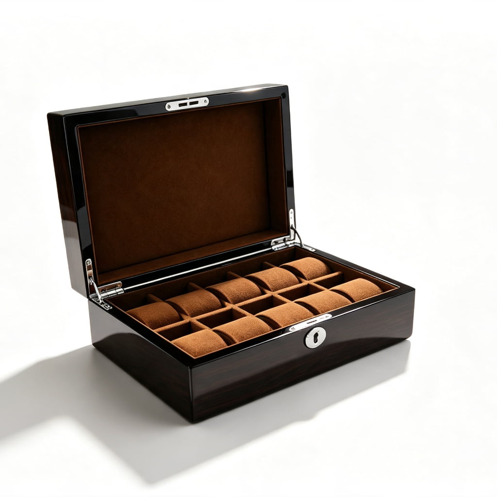 High Glossy Macassar Ebony Grain 10 Watch Case
