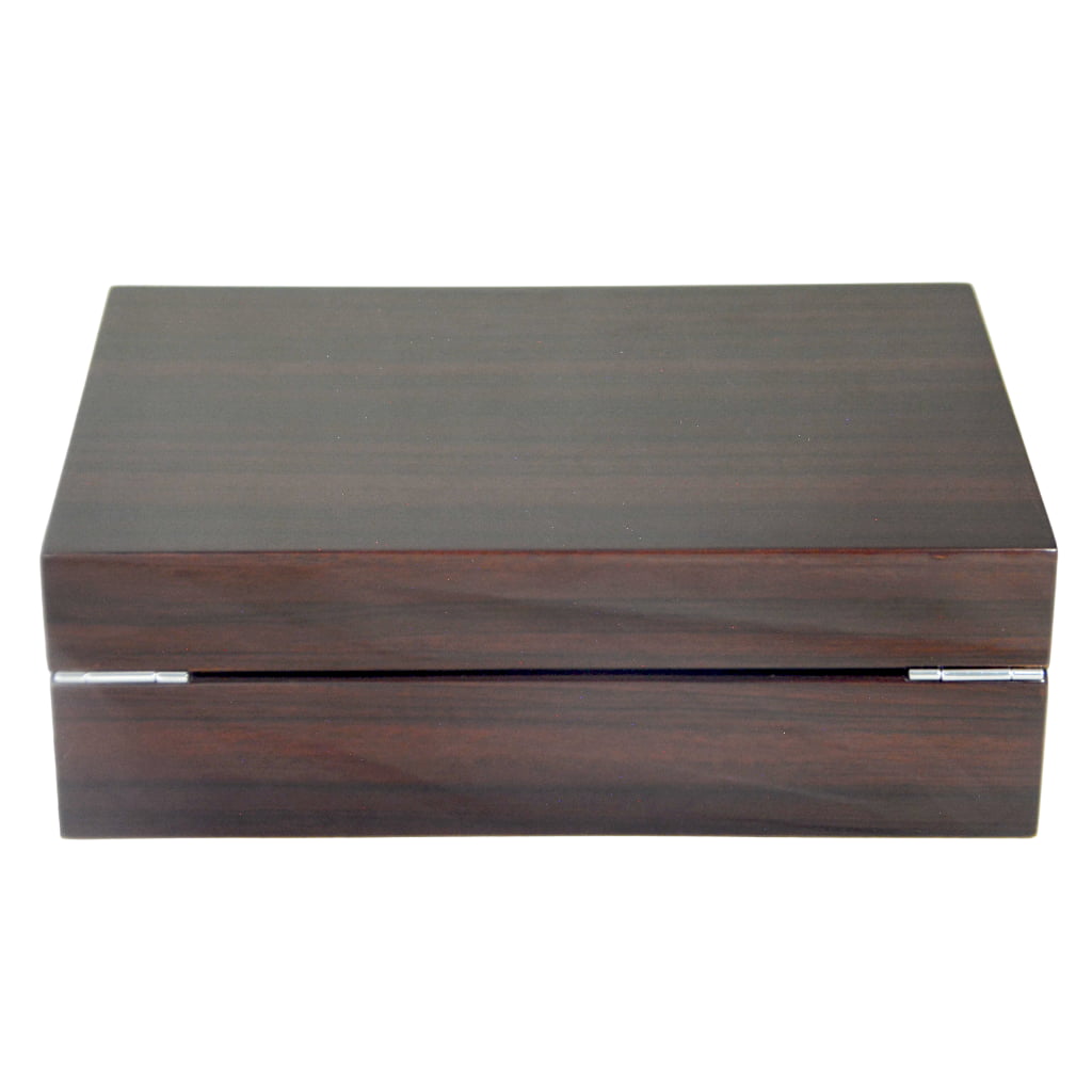 High Glossy Macassar Ebony Grain 10 Watch Case with Combination Lock