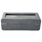 PU Leather Gray 5 Watch Case with Gray Velvet Interior