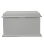 Jewelry collection box showing rear hinge structure and white exterior finish