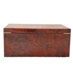 Jewelry box with camphor exterior and hinged lid back view