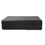 Black 24 slot watch suitcase rear view with hinges and aluminum alloy frame