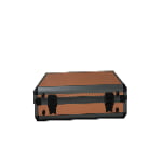 Rose gold 24 slot watch suitcase rear view with aluminum alloy frame and hinges