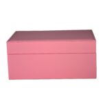 Pink PU Leather Jewelry Organizer Box with Secret Cabinet