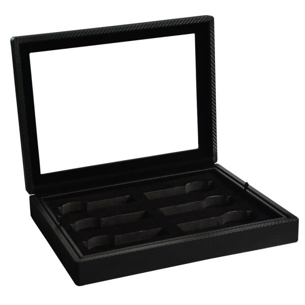 Carbon Fiber MDF Watches and Car Parts Collection Box with Two-Layer Display Design