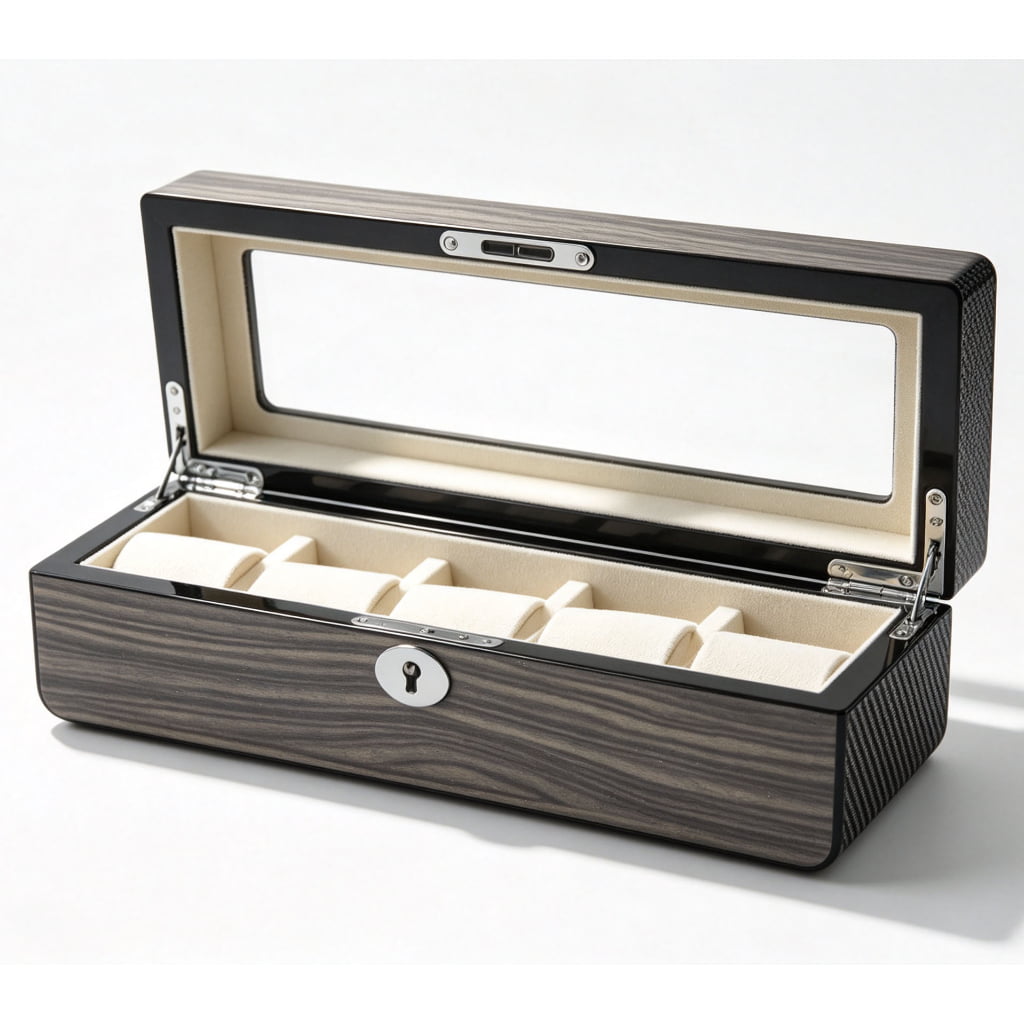 High Glossy Oak Grain Spliced Carbon Fiber 5 Watch Case