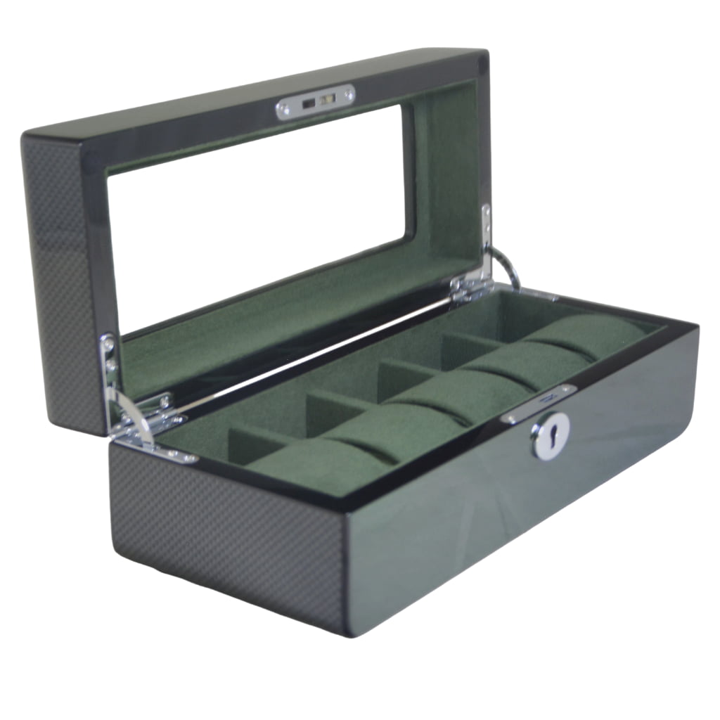 High Glossy Green Oak Grain Spliced Carbon Fiber 5 Watch Case