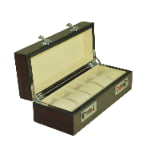 High Glossy Macassar Ebony Grain 5 Watch Case with Combination Lock