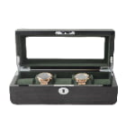 High Glossy Ebony Grain Spliced Carbon Fiber 5 Watch Case with Tempered Glass Display