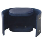 Crossed Grain Blue PU Leather 1 Watch Roll