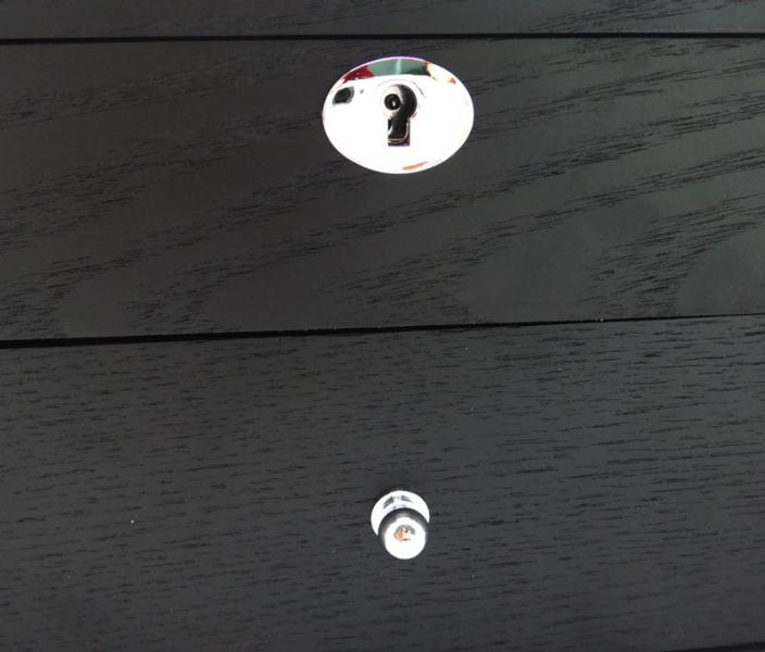 Black Wood Veneered Double-Layer 22 Slots Watch Case