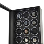 Zebra Wood Grain 12 Watch Winder with Touchscreen Control