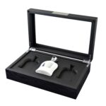 Bark Veneered MDF Perfume Case with Tempered Glass Display
