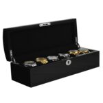 Black High Glossy Arc 6 Watch Case with Velvet Interior